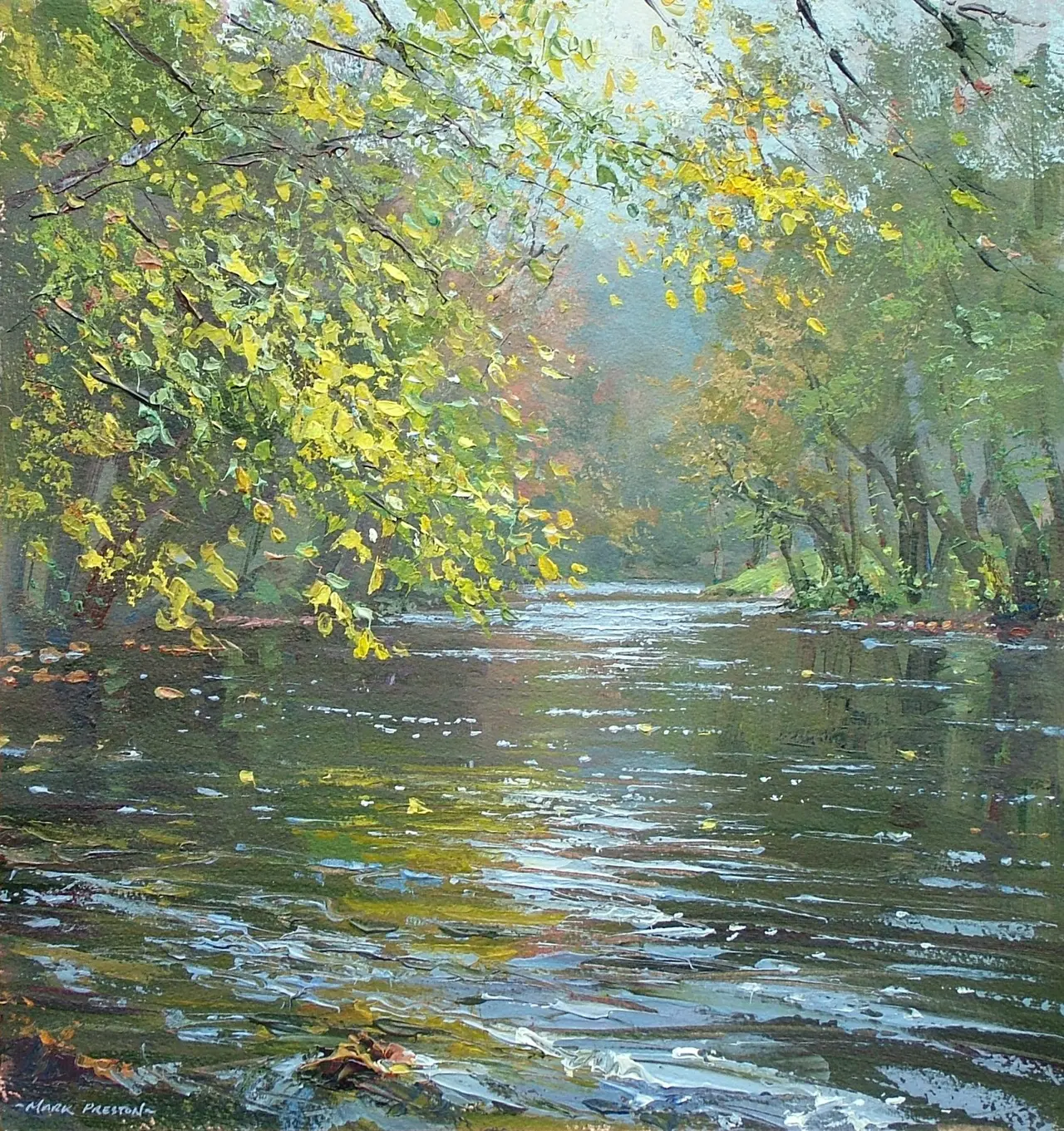 Mark Preston - autumn reflections, river derwent